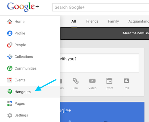 google hangouts user search