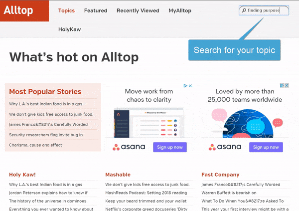 Use Alltop to identify popular blogs in your space