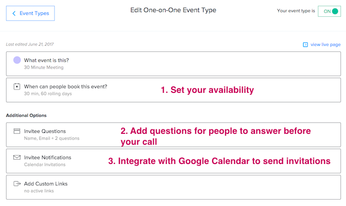 Go to Calendly - Invite Questions