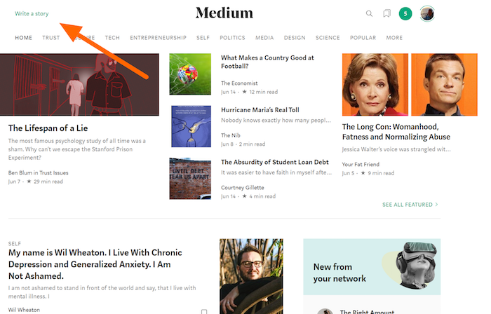 Blogging gratuit sur Medium