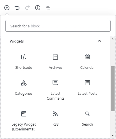 033 wordpress block editor widgets