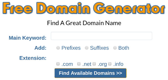 Generatore di nomi di blog Generatore di domini gratuito