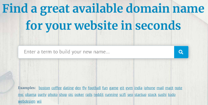 blog name generator lean domain search