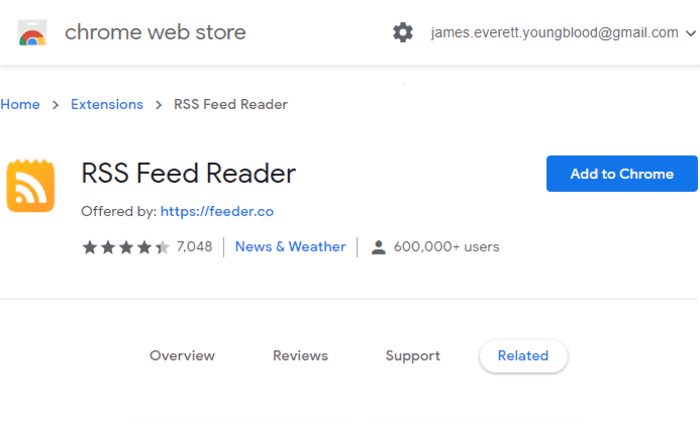 what is rss feeder chrome extension