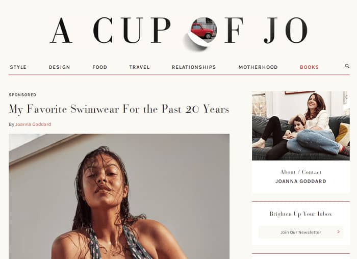 lifestyle blogs a cup of joe homepage