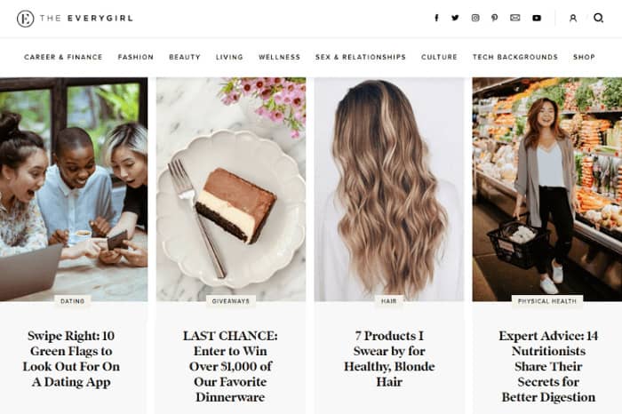 lifestyle blogs the everygirl homepage
