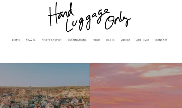 travel blogs hand luggage only homepage