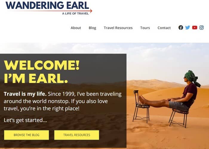 Travel Blogs Wandering Earl Funnels Blogpage