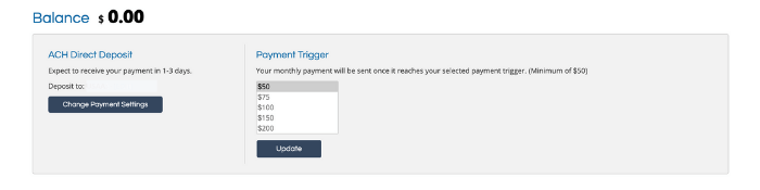 Screenshot ShareASale set "Payment Trigger"