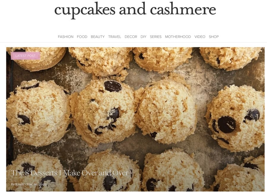 lifestyle blogs cupcakes and cashmere homepage