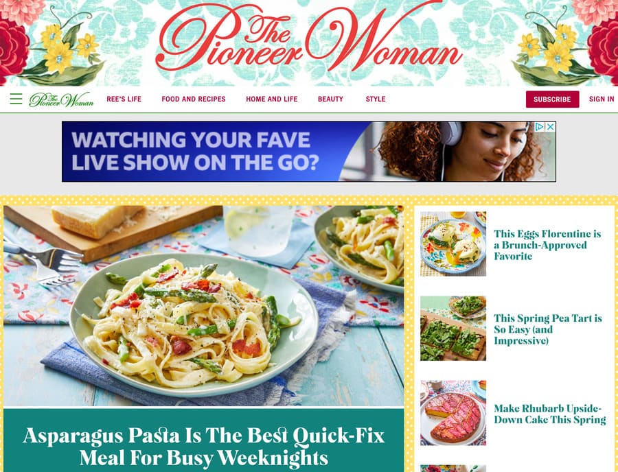 Lifestyle Blogs The Pioneer Woman Funnels Blogpage