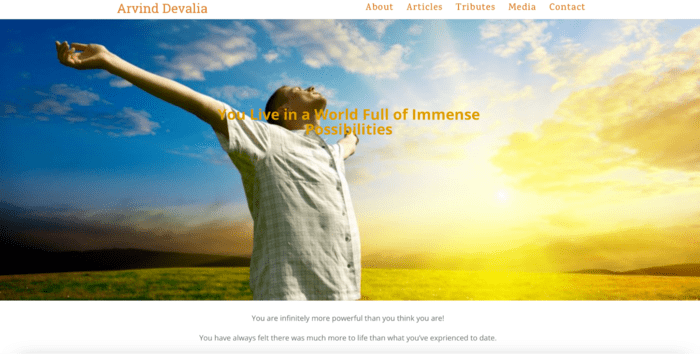 Arvind Devalia personal development blog home page