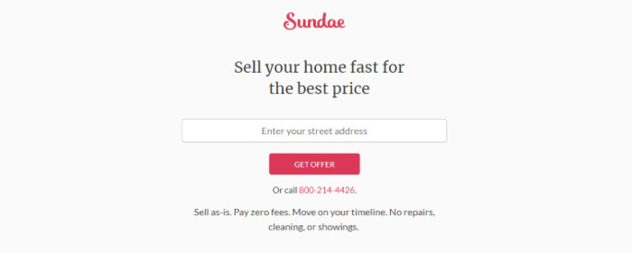 landing page optmization uncluttered example from sundae