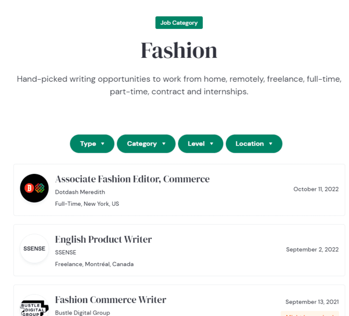 fashion writing jobs contentwritingjobs