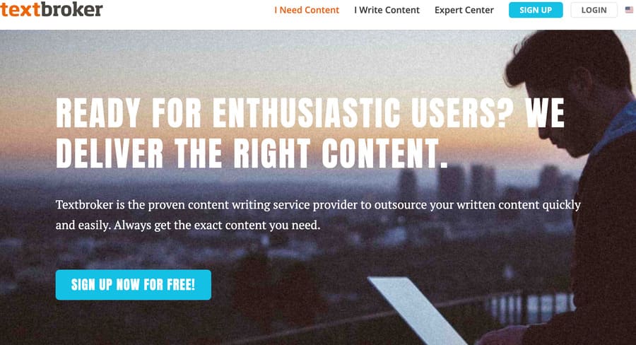 freelance writing sites textbroker homepage screenshot