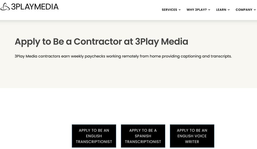 Screenshot 3play Media homepage