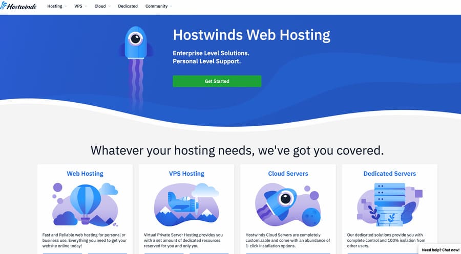hostwinds homepage