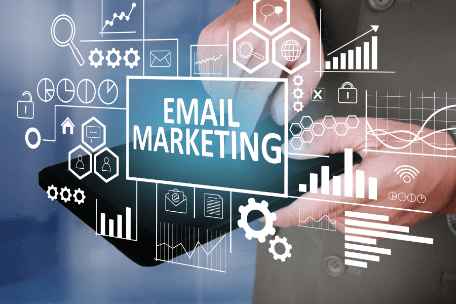 A graphic reading "Email Marketing."