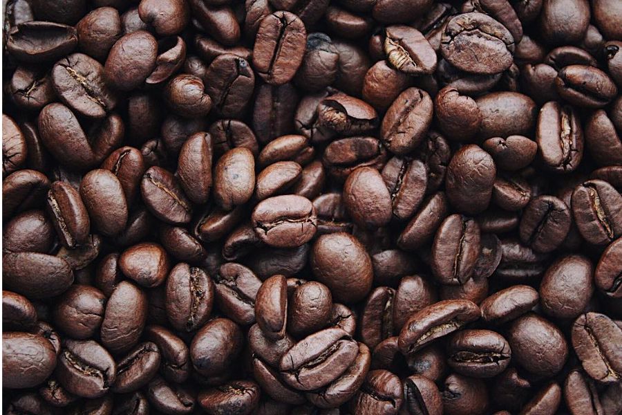 close-up of delicious roasted coffee beans