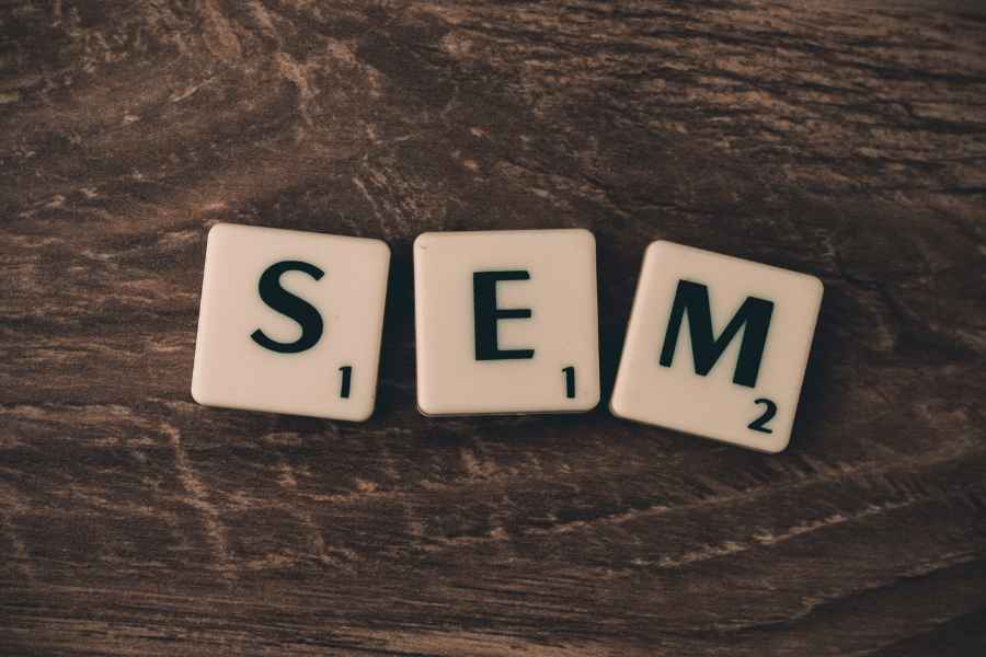 word tiles spelling out SEM