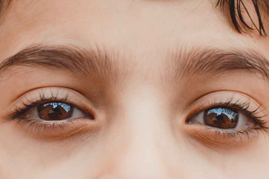close up of child's eyes