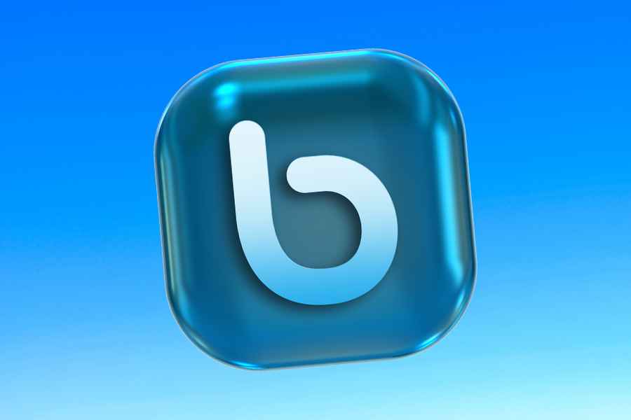 bing logo on blue background