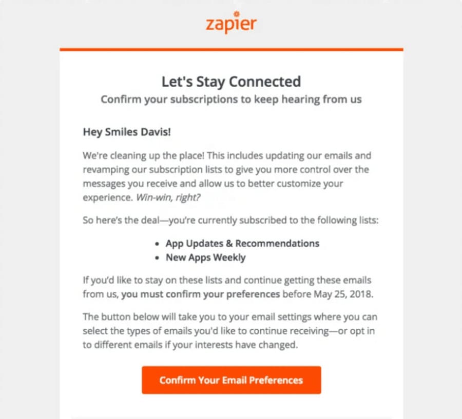 email blasts zapier targeted email screenshot