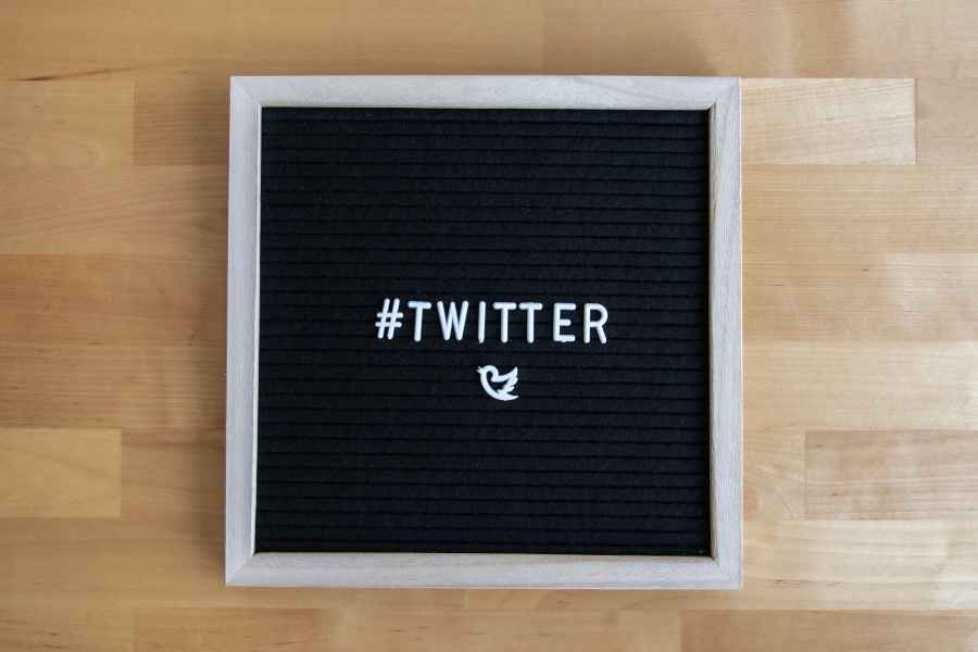 hashtag twitter and symbol on a black background