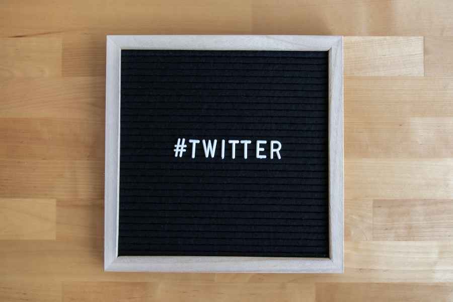 hashtag twitter on black board