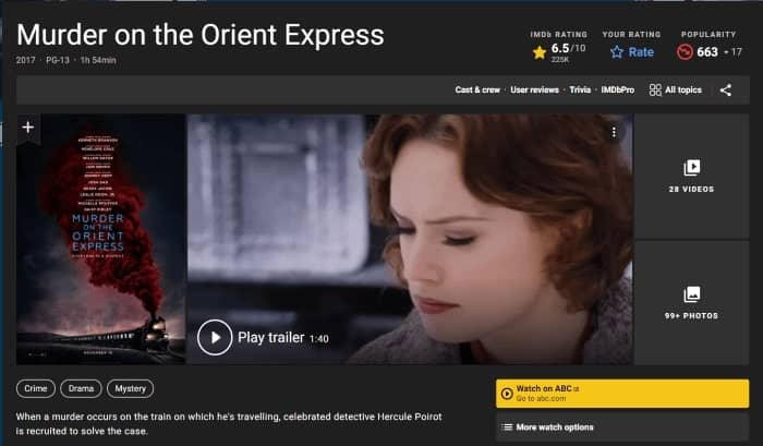 Screenshot Murder or the Orient Express