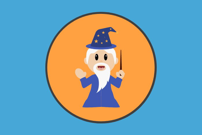 An animated wizard
