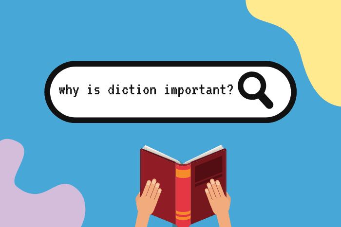 Search bar that says "why is diction important?"