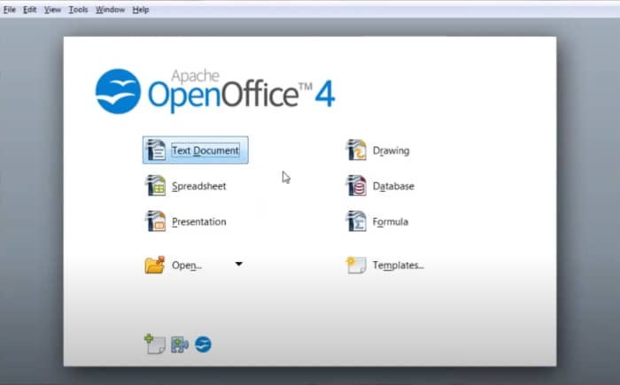 Screenshot of Open Office 4