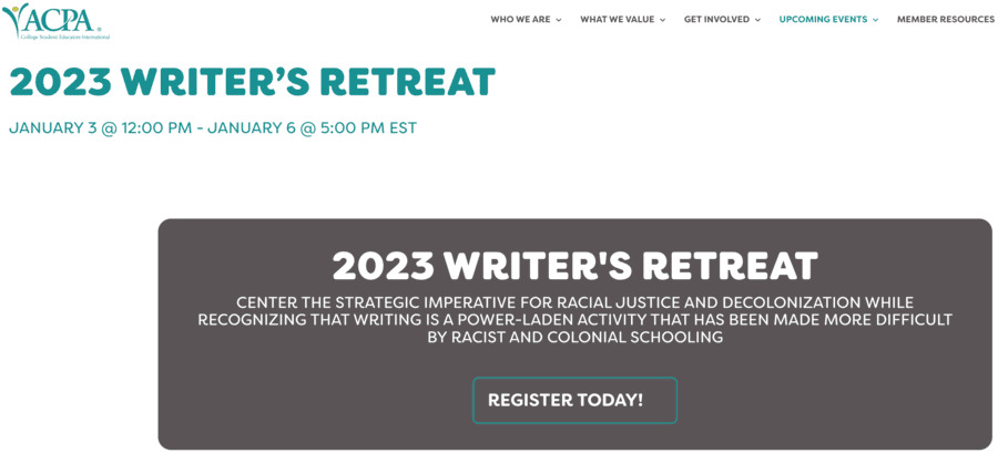 2023 Writer's Retreat YACPA