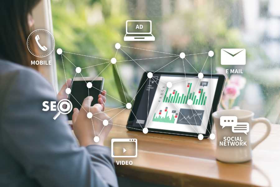 digital marketing funnel icons