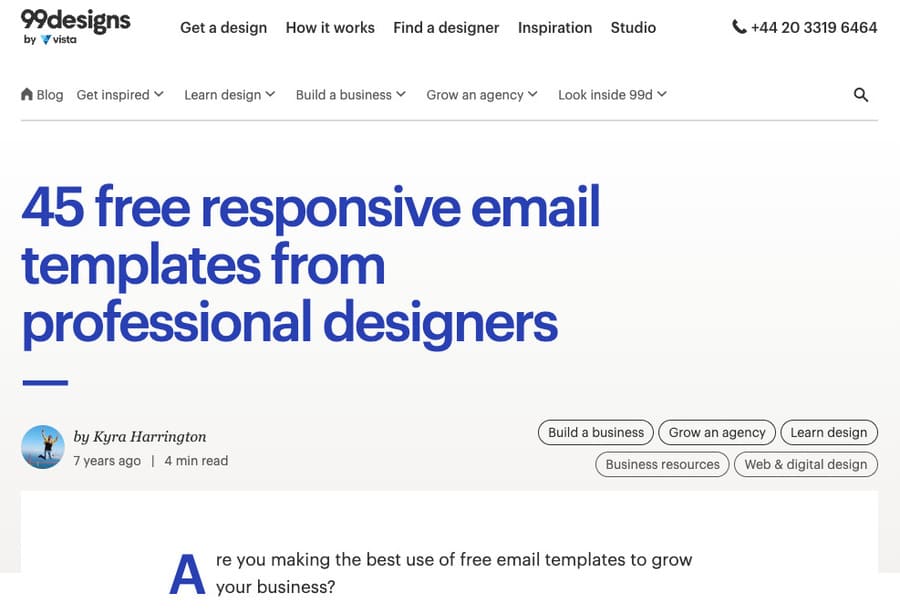 99 designs email templates screenshot