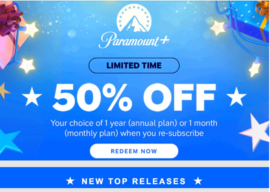 email marketing example from Paramount