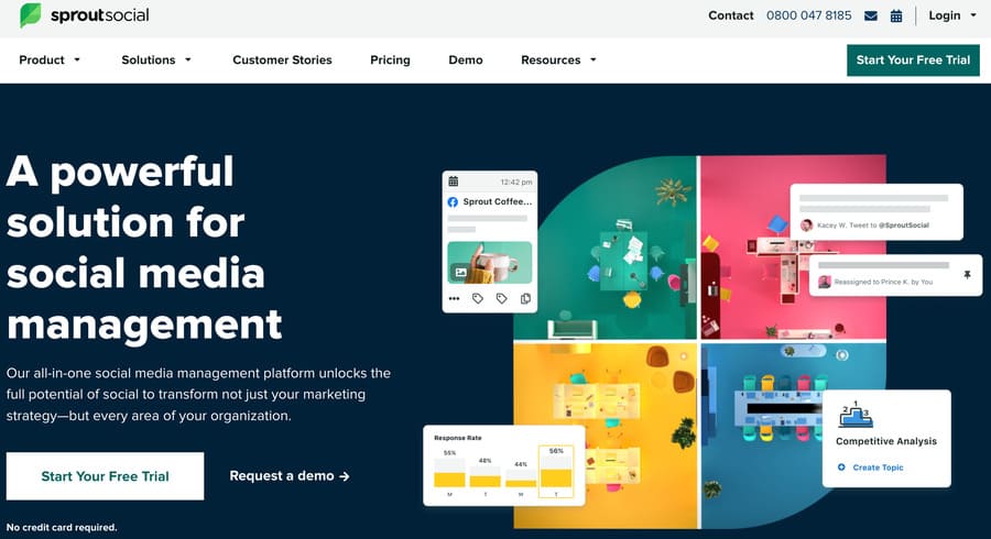 click through landing page from sprout social